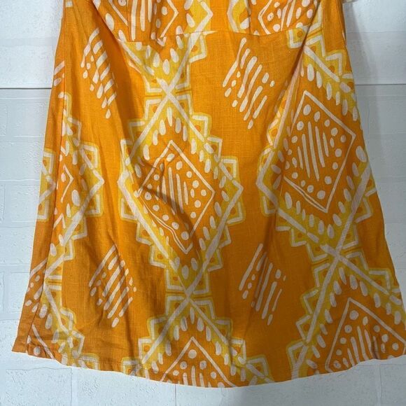 Rewind Womens Orange Diamond Print Halter Dress Size XXL - Picture 5 of 11
